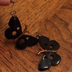 Butterfly wooden earrings.